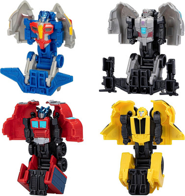 Transformers Earthspark Tacticon Bundle, Set of 4 Mini Robot Action Figures, Con