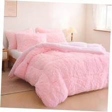 Comforter Set Soft Plush Comforter 1 Faux Fur Comforter 2 Shaggy Queen Pink