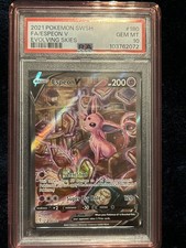 Espeon V (Alternate Full Art) 180/203 SWSH07: Evolving Skies Holo PSA 10 W Gaurd