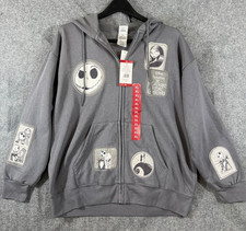 Disney Nightmare Before Christmas Hooded Sweatshirt Womens XL Gray Fleece NWT