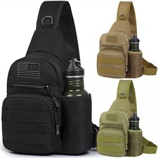 Mens Backpack Tactical Sling Shoulder Bag Molle Travel Chest Pack Outdoor Hiking