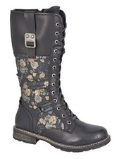 Stivali stringati Cipriata ABELA L755 donna memory foam pelliccia sintetica gamba alta interno zip