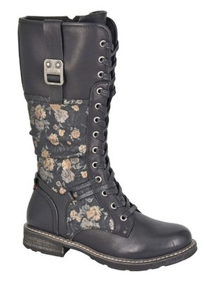Cipriata ABELA L755 Damen Memory Foam Kunstfell hohes Bein innen Reißverschluss Schnürstiefel