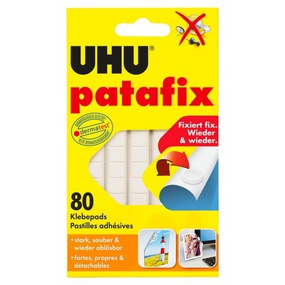 UHU patafix doppelseitige Klebepads, 1,0 x 1,0 cm, 80 St.