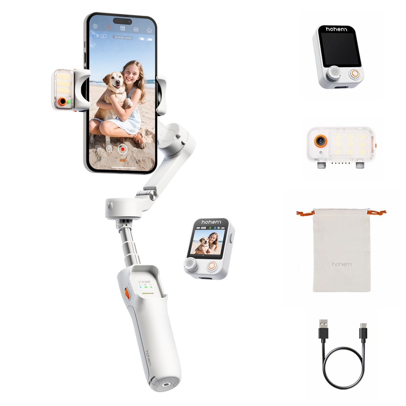 Stabilisateur iSteady V3 Ultra à Suivi AI Actif et Trépied Intégré pour Vidéo Fluide