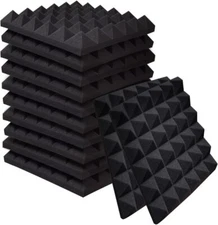 12~96PACK 12"X12"X2" Pyramid Acoustic Foam Panel Studio Soundproof Wall Tile