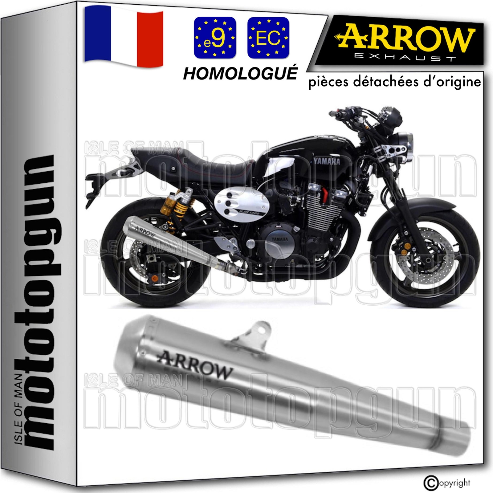 Silencieux de haute qualité Arrow Pro-Racing en nichrom pour Yamaha XJR 1300