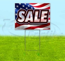 SALE 18x24 Yard Sign WITH STAKE Corrugated Bandit USA BUSINESS FLAG