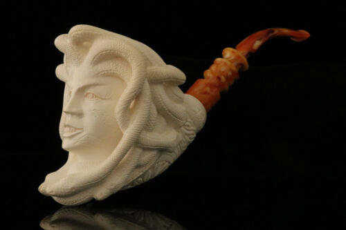srv - Medusa Block Meerschaum Pipe by I. Baglan with fitted case M3256 - Picture 3 of 12