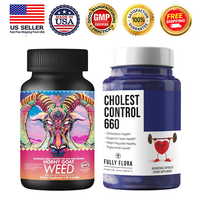 Horny Goat Weed Sexual Enhancement Pills & Cholesterol Control Heart Supplements