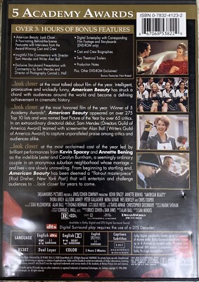 American Beauty DVD Kevin Spacey Annette Bening Very Good  