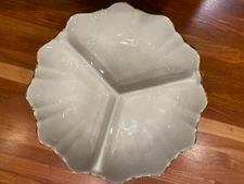 Vintage Lenox Condiment Bowl Three Section Fluted Symphony Pattern Gold Trim