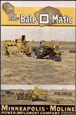1950s Minneapolis Moline Bale O Matic Power Implement Dealer Brochure