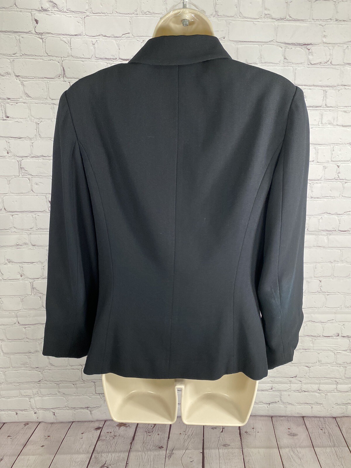 VTG Isabel Ardee Solid Black Collared Button Up L… - image 4