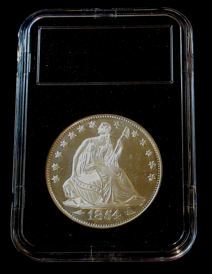 1 Once Troy .999 Argent Fin Lingot Ronde Preuve Liberty Seated - Photo 3/3