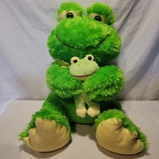 Goffa International Frog And Baby Plush 18" Green Stuffed Animal Toy Jumbo