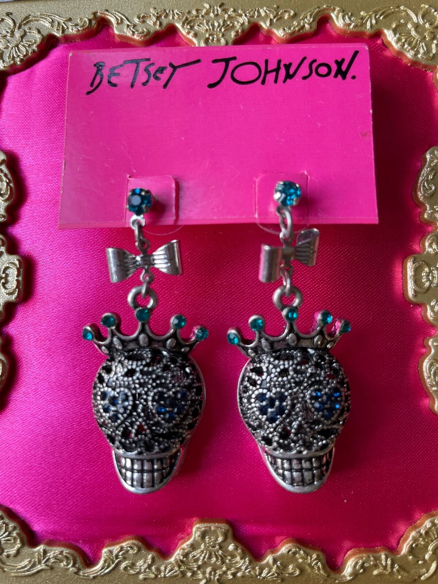 Betsey johnson sugar skull earrings sale