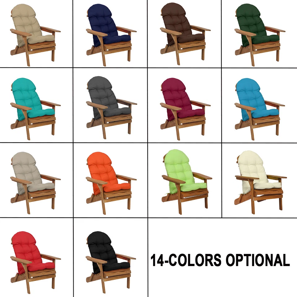 Cojín impermeable para silla Adirondack respaldo alto cojín para silla de patio asiento exterior U Foto 3 de 4