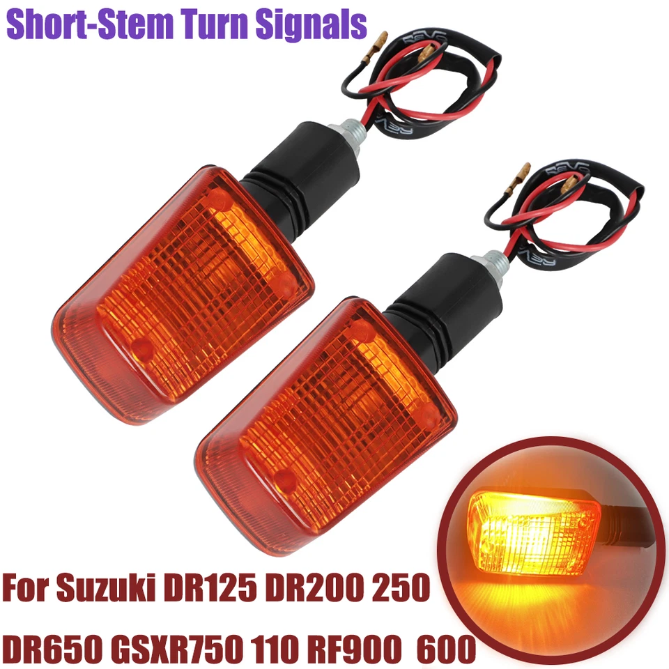FOR Suzuki DR350 DR650 DR 125 200 250 350 GSXR 750 1100 Short-Stem Turn Signal Foto 2 de 4