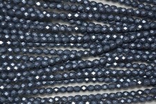 Czech Fire Polished 4mm round faceted glass beads - CT Sat Met Niagara