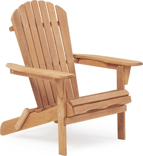 Folding Adirondack Chair, Cedar Wood Outdoor Fire Pit Patio Seating Set of 2 - Picture 20 of 23