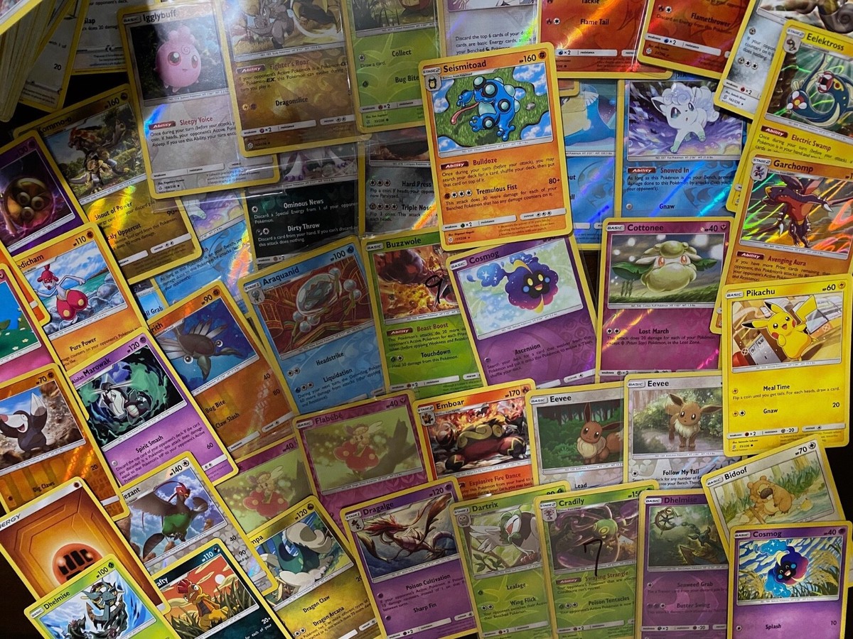 100 RANDOM POKEMON CARD LOT, 10 Foils Guaranteed No Duplicates!!!!!