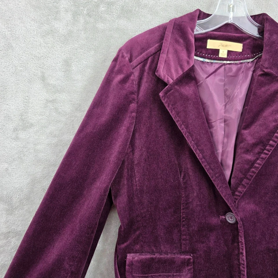 Motto Velvet Blazer 12 Purple Single Breasted One Button Lined Witchy Goth Boho - Image 3 of 4