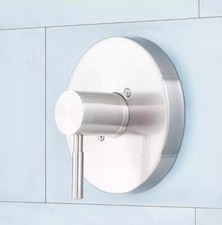 Ultra Modern Contemporary Shower Diverter Trim Brushed Nickel Brass - Less Valve