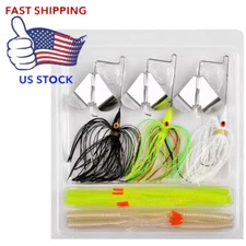 Buzzbait Fishing Lure Set Spinnerbaits Buzz Bait Bass Fishing Baits Lures USA