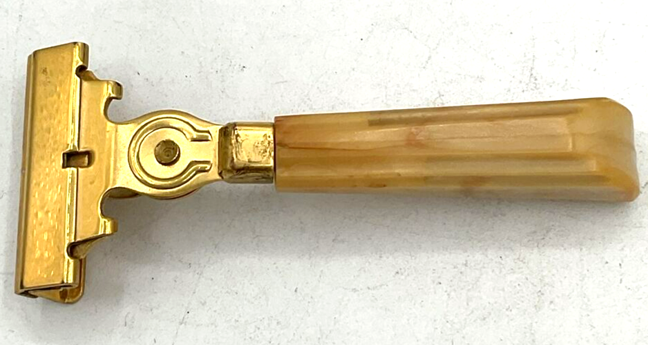 Vintage Schick Injector Razor Original Box Marbled Handle Gold