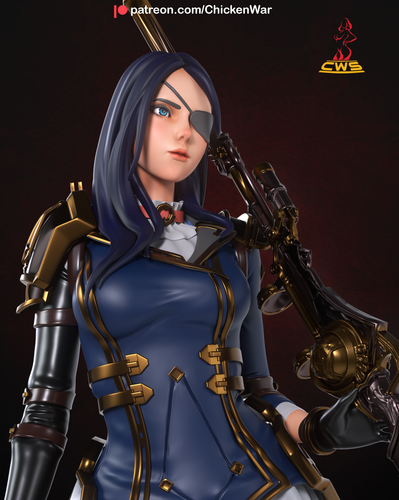 Caitlyn, Arcane, Resin, 22CM, Model Kit Painted 3d Printed GK Statue Figure - Picture 3 of 5