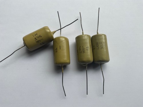 4pcs 1uf 160volt Mullard Mustard caps NOS - Afbeelding 2 van 3