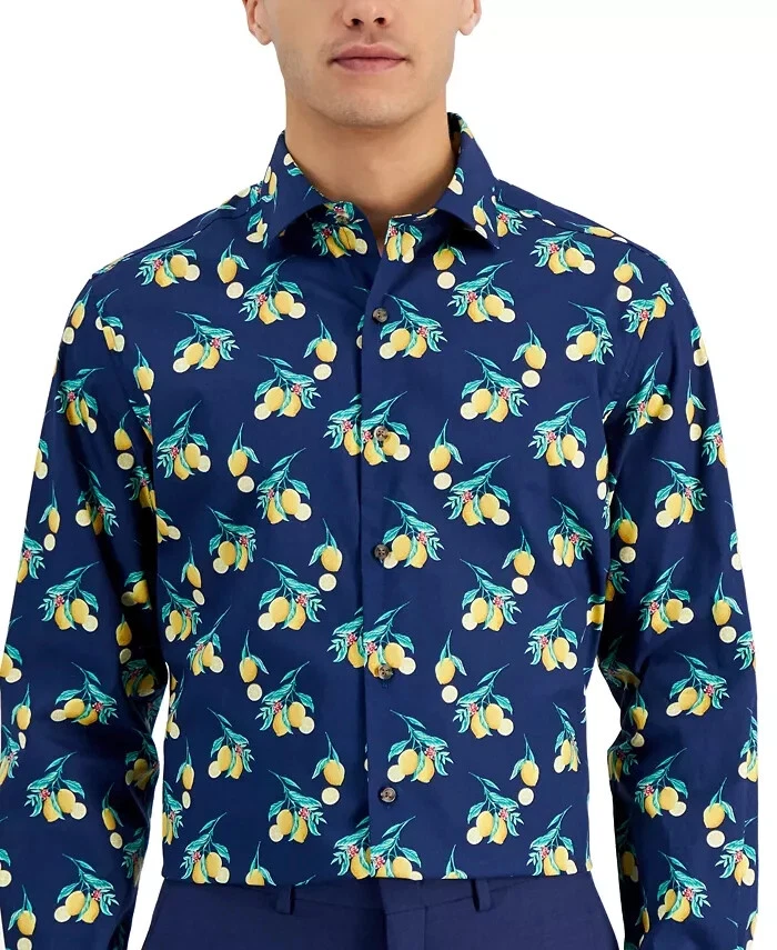 bar iii organic cotton watercolor floral-print slim fit dress shirt Bar Iii Men's Slim-Fit Water Floral Dress Shirt, Created for Macy's