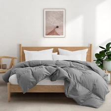 All Season Comforter Bed Blanket Down Feather Fiber Fill, Organic Cotton Shell