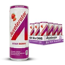 Accelerator Active Energy Drink Star Berry Flavor Zero Sugar 12 Pack 12oz