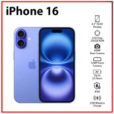 Apple iPhone 16 5G 8GB+256GB ULTRAMARINE Dual SIM Unlocked iOS Cell Phone