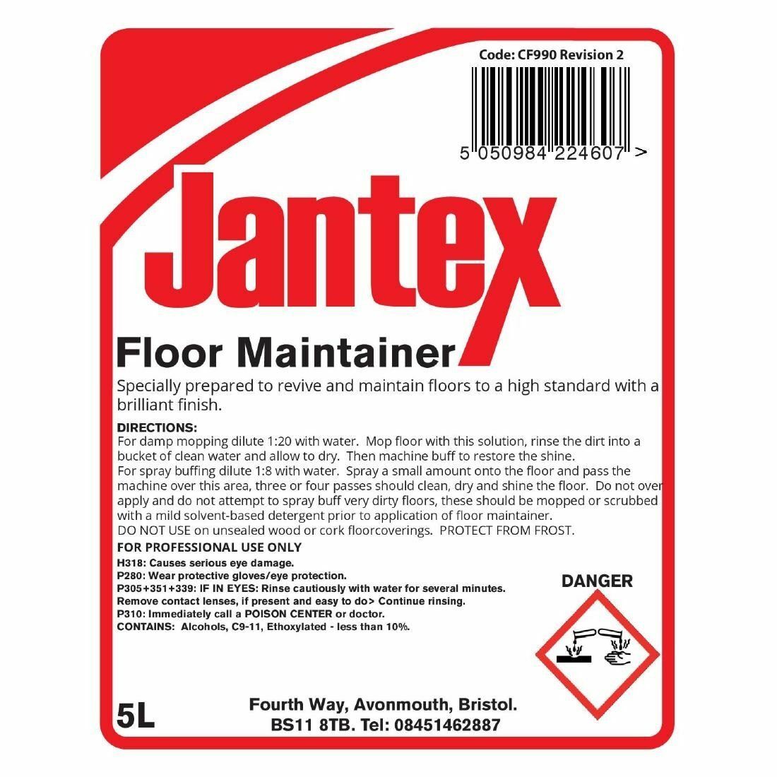 Jantex Floor Maintainer Cleaner in Pink Anti Slip Formula Capacity