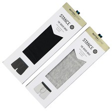 STANCE 2-Pack Butter Blend Boxer Brief Underwear sz L Large 35-38 Black Gray