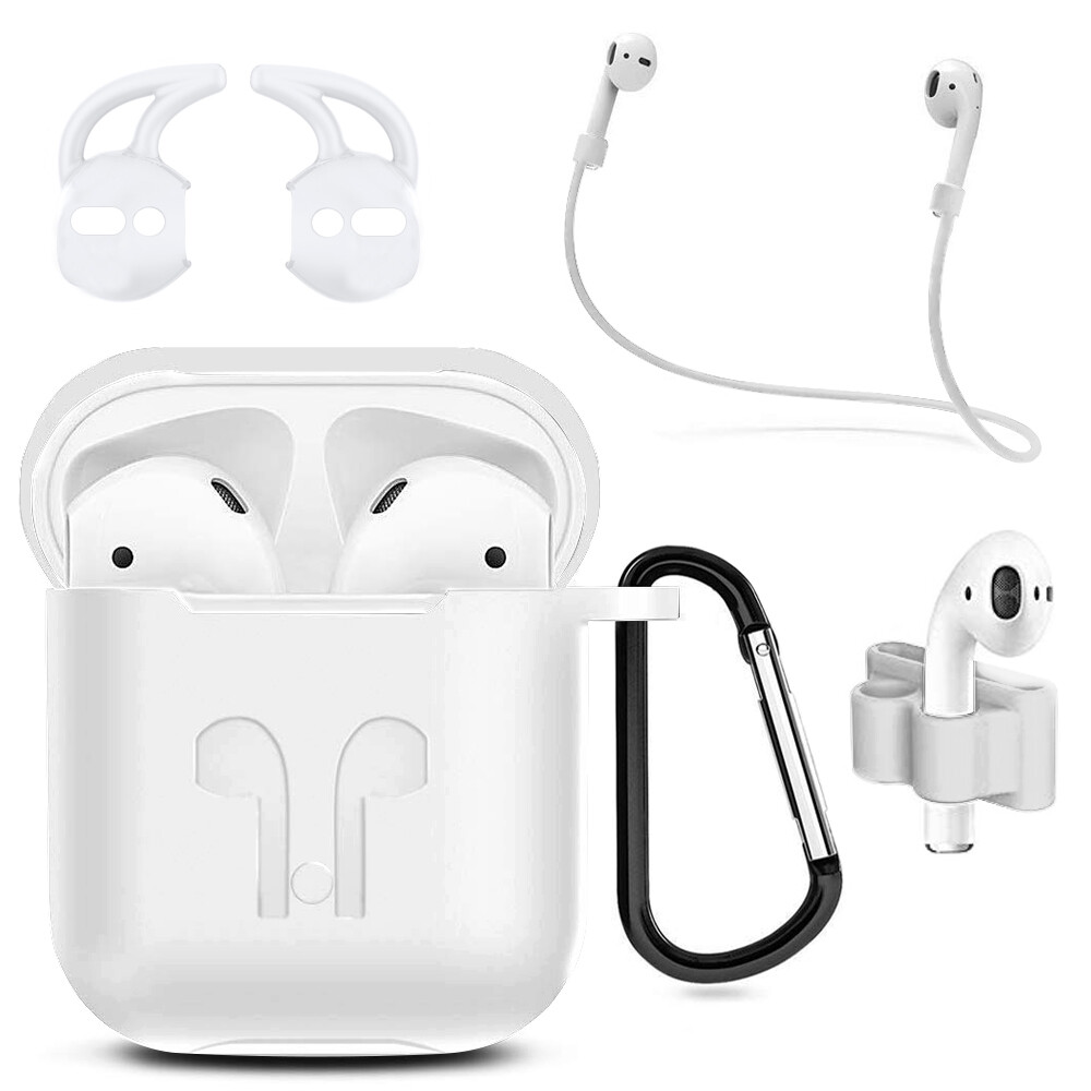 Custodia antiurto in silicone per AirPods 1/2 Cover protettivo Skin 6in1  Bianco