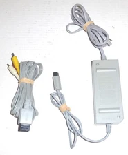 Genuine Nintendo Wii AC Adapter RVL-002 & Composite AV Cable RVL-009