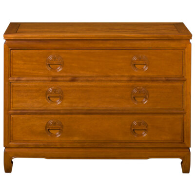 US SELLER Natural Finish Rosewood Longevity Chest of Three Drawers