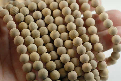 6 mm 108 pezzi perline di mala in legno di sandalo indiano aromatico naturale rotonde (90182442-391) - Foto 3 di 4