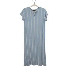 A.P.C. Fadhila Striped Shirt Dress Sz M Light Blue White Minimalist Capsule