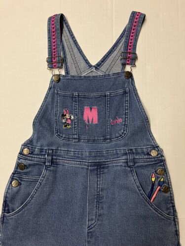 Vtg Disney Minnie Mouse Corduroy Girls Overalls Size 14 29 x 27 Mickey For Kids - Picture 2 of 12
