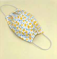 Handmade Cotton Face Mask Reusable Washable With Filter Pocket - Lemon Motifs