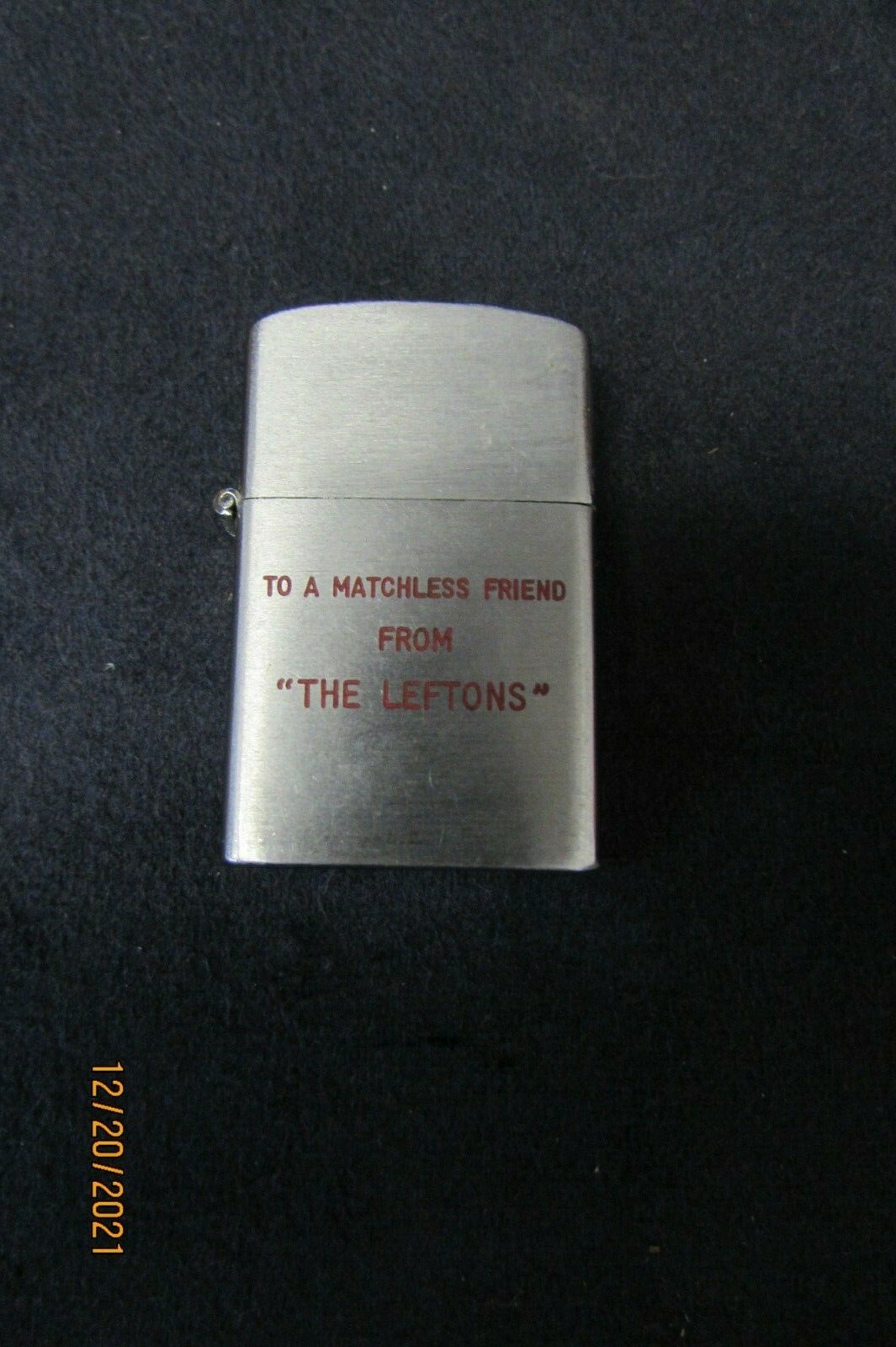 Engraved "to A Matchless Friend " From The Leftons