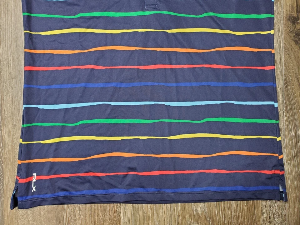 Ralph Lauren RLX на заказ подходит женщин M бак темно-синий цвет полоски воротник впитывающий  - Изображение 3 из 4