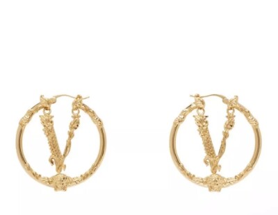 Brand new ! Priced to move: Versace Virtus hoop earrings 