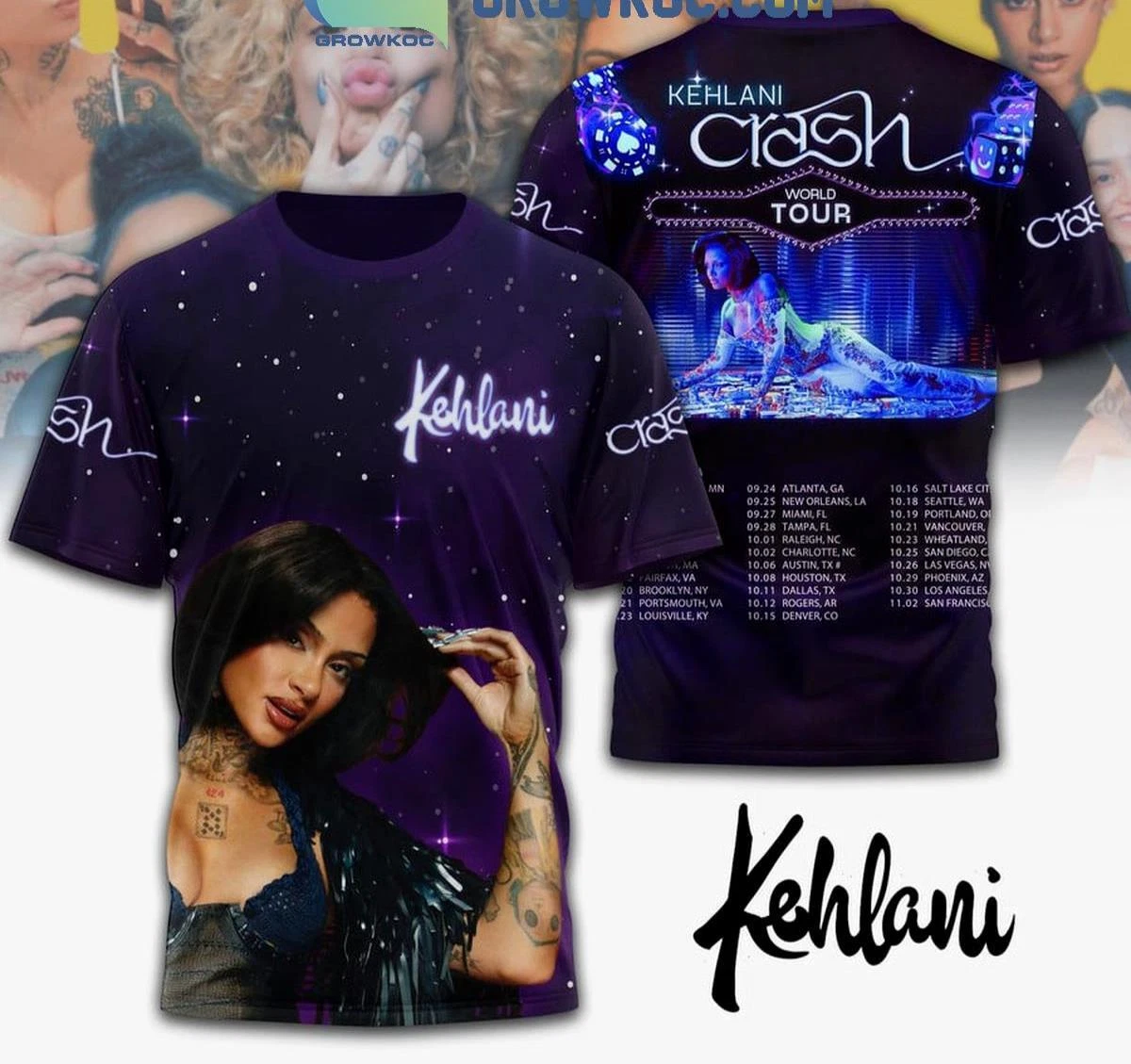 Kehlani Crash World Tour 2024 3D T-Shirt
