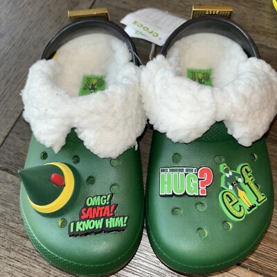 BRAND NEW Buddy The Elf x Crocs Lined Clog Kids C11